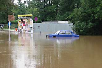 esk Budjovice pi povodni 2002